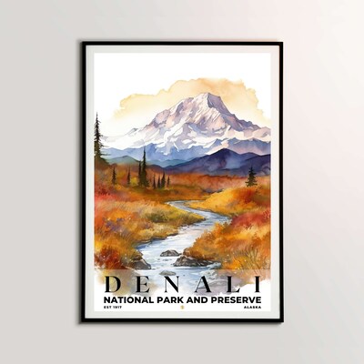 Denali National Park and Preserve Poster, Travel Art, Office Poster, Home Decor | S4 - image1